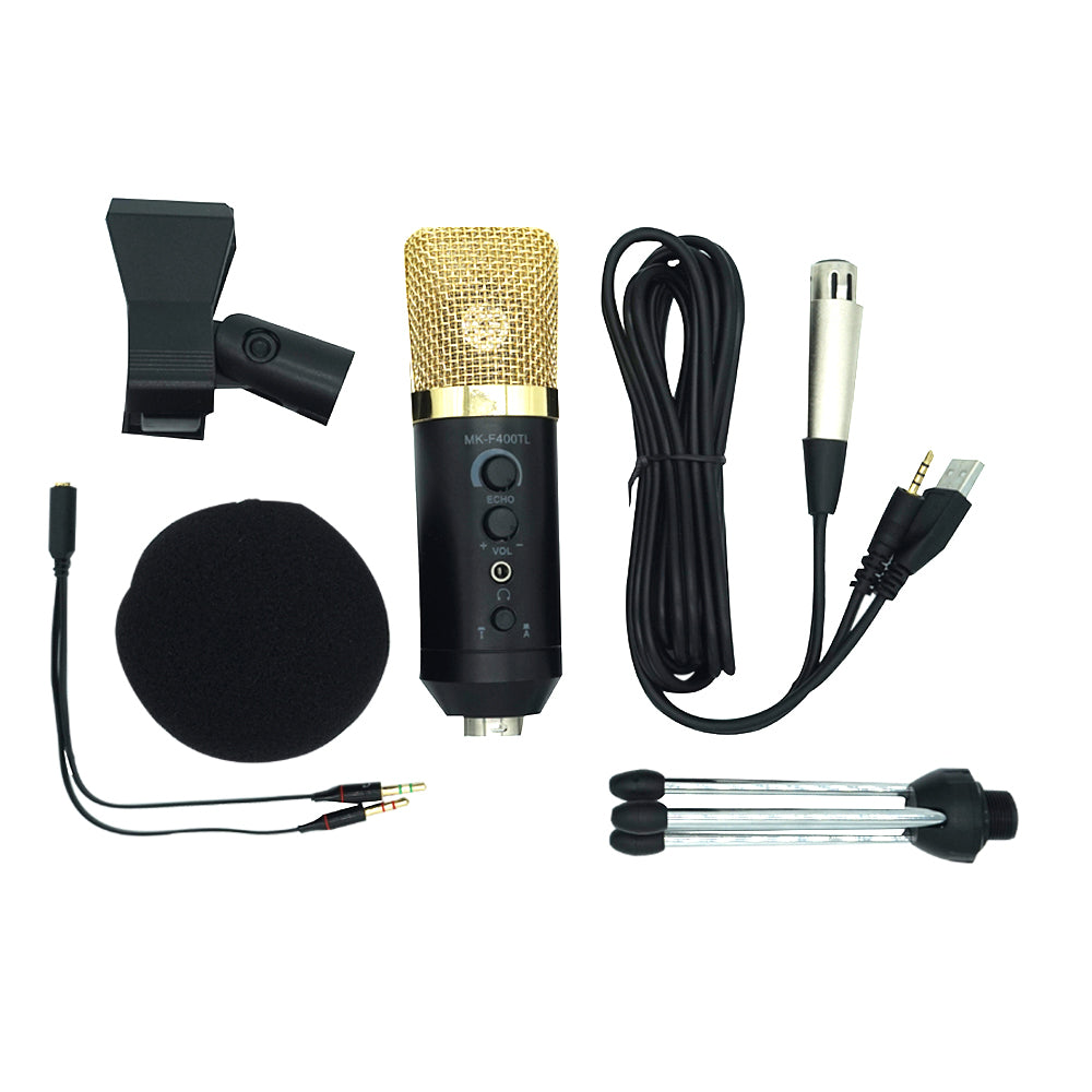 MK-F400TL Professional Condenser Microphone Large Diaphragm Studio Recording Microphone for Computer Mobile Phone