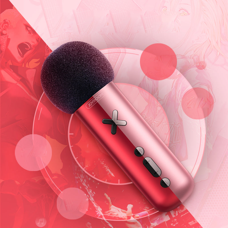 Joyroom JR-K1 Portable Rechargeable KTV Karaoke Studio Recording Microphone - Red