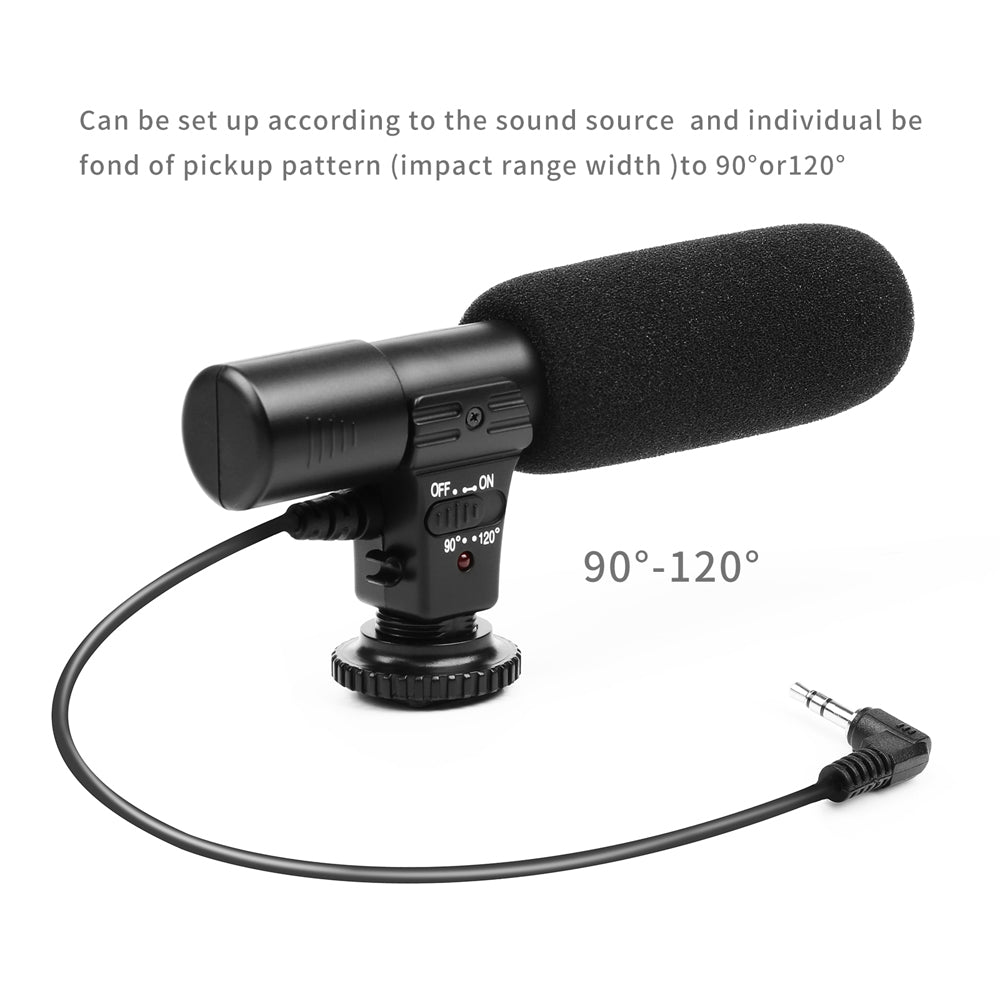 SHOOT Photography Interview Stereo Microphone Voice Recorder for Digital Camera Camcorder