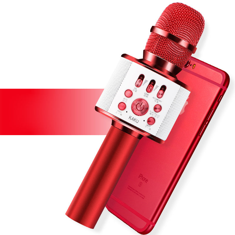 KAKU King-mic Series Multi-function 2-in-1 KTV Microphone Speaker - Red