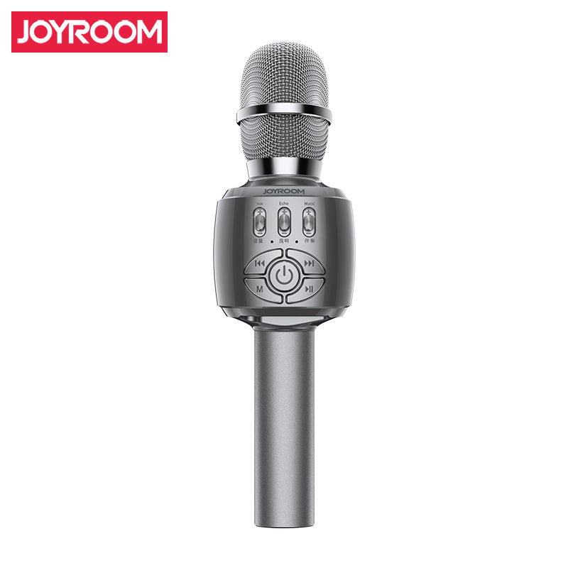 Joyroom JR-MC2 Universal 2-in-1 KTV Microphone Speaker Support Aux / TF Card - Grey
