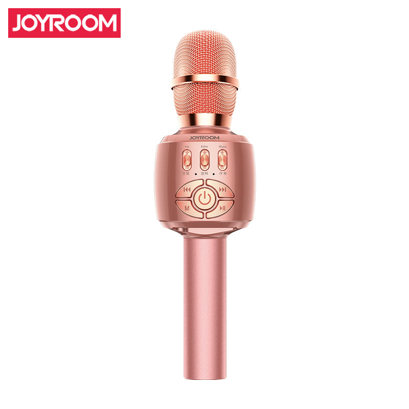 Joyroom JR-MC2 Universal Wireless KTV Microphone Speaker Support Aux / TF Card - Rose Gold