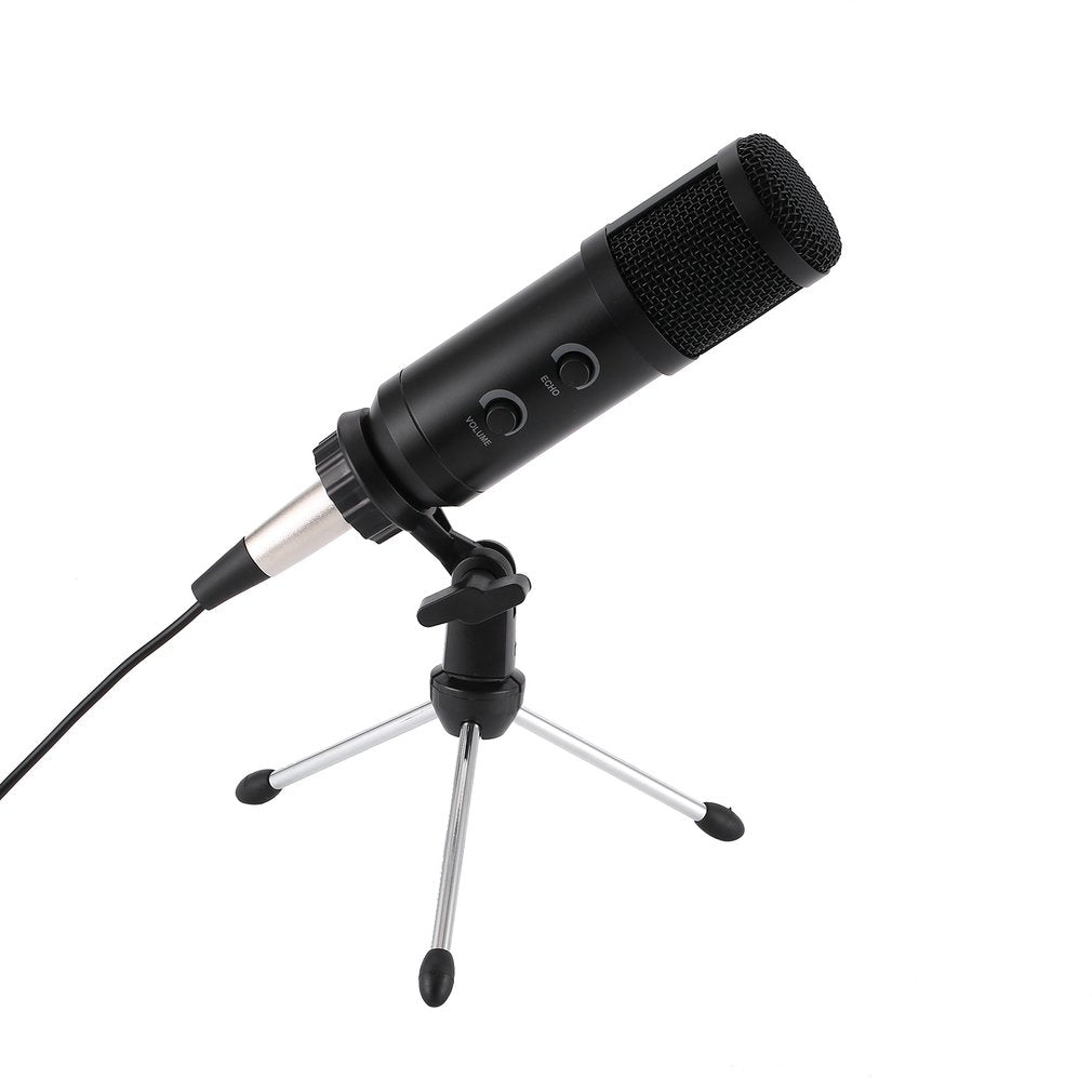 MK-F600TL Studio Professional Condenser Wired Microphone with Tripod - Black
