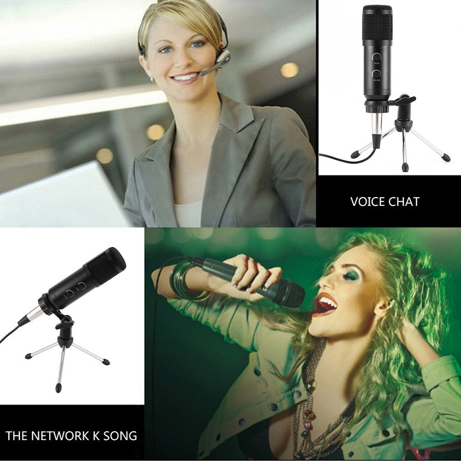 MK-F600TL Studio Professional Condenser Wired Microphone with Tripod - Black