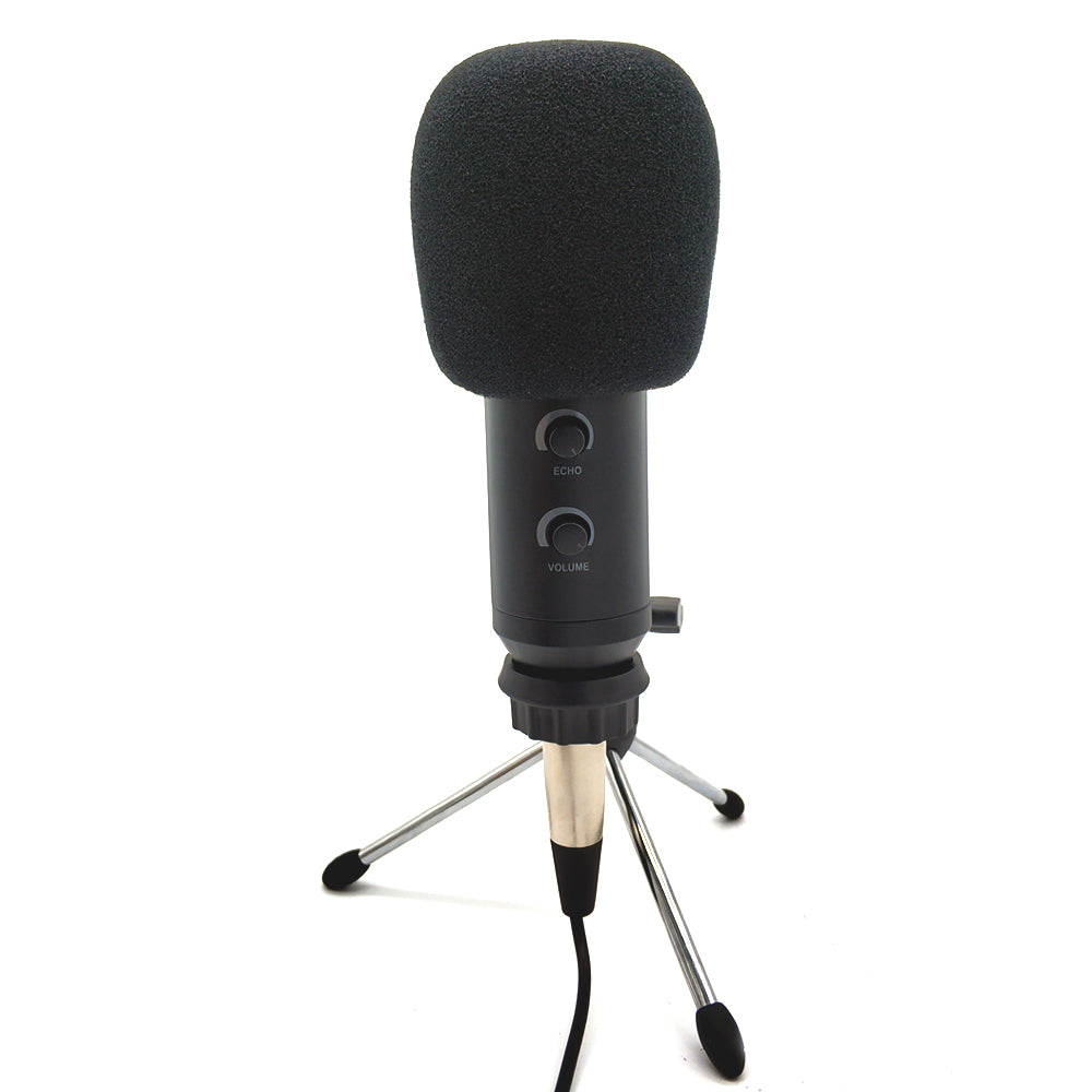 MK-F600TL Studio Professional Condenser Wired Microphone with Tripod - Black