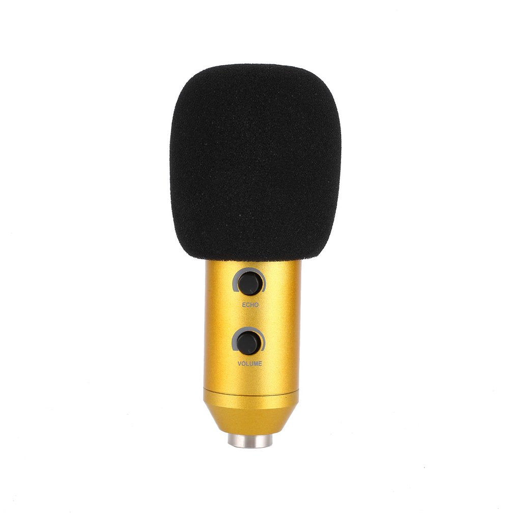 MK-F600TL Studio Professional Condenser Wired Microphone with Tripod - Gold