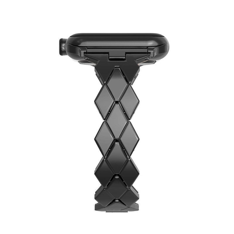 Rhombus Shaped Zinc Alloy Watch Band Replacement for Apple Watch Series 5 4 40mm, Series 3 / 2 / 1 38mm - Black