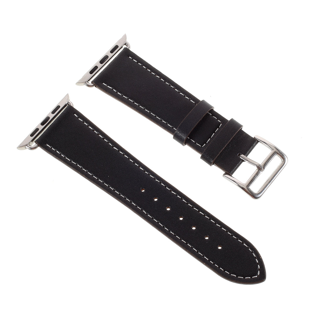 Hermes Style 4-piece Double Tour Genuine Leather Watch Band for Apple Watch Series 8 45mm / Ultra 49mm / 7 45mm / Series 6 / SE / SE (2022) / 5 4 44mm / Series 3 2 1 42mm - Black