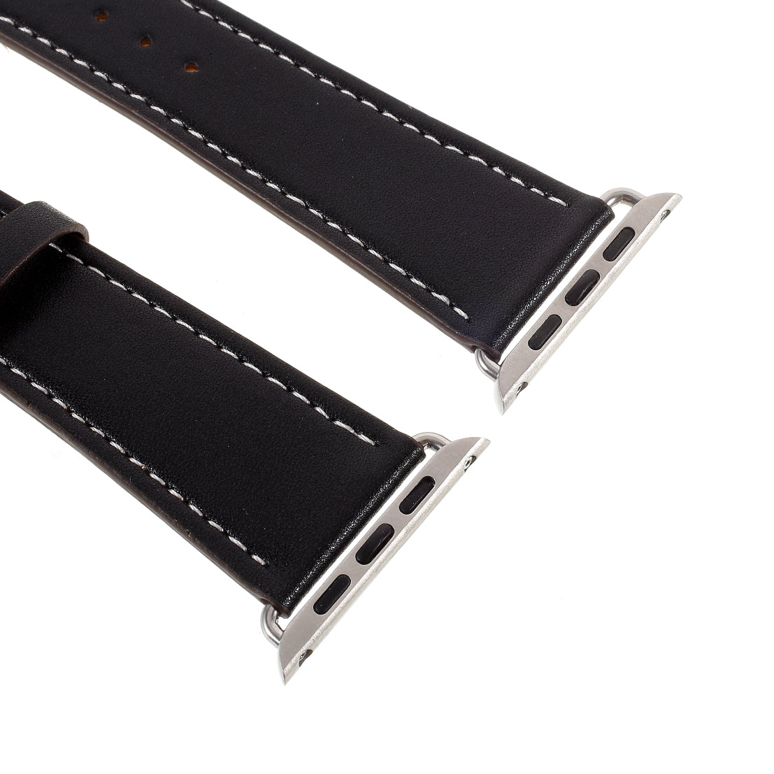 Hermes Style 4-piece Double Tour Genuine Leather Watch Band for Apple Watch Series 8 45mm / Ultra 49mm / 7 45mm / Series 6 / SE / SE (2022) / 5 4 44mm / Series 3 2 1 42mm - Black