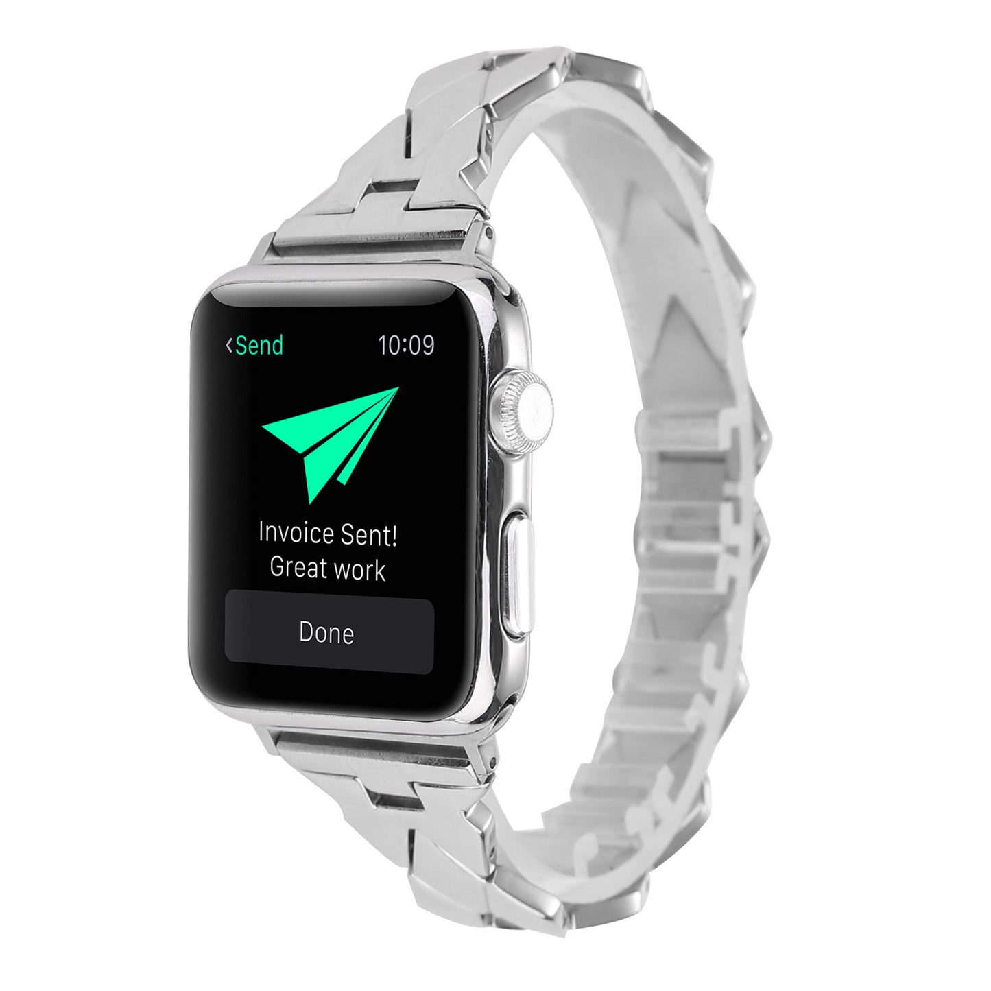 Rhombus Design Stainless Steel Watch Strap for Apple Watch Series 8 7 41mm / SE / SE(2022) / Series 6 5 4 40mm / Series 3 2 1 38mm - Silver