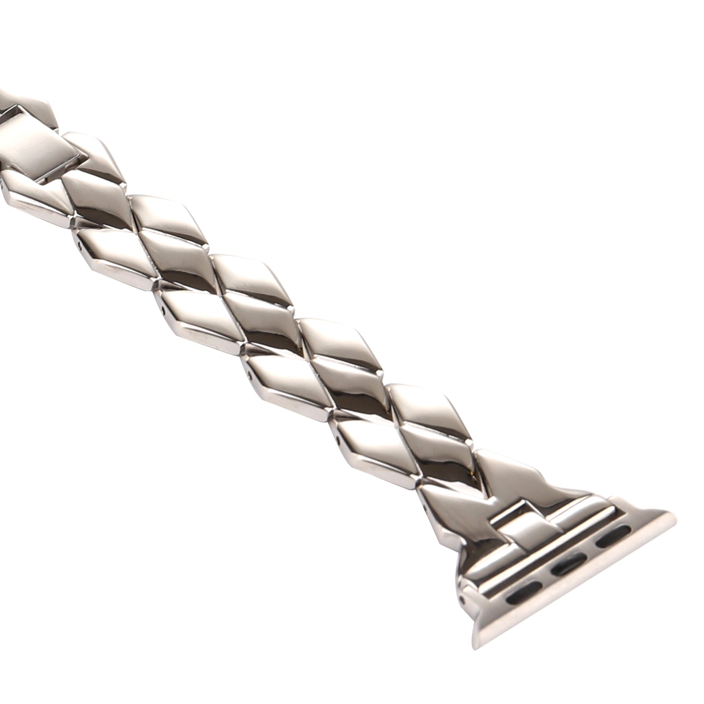 Rhombus Design Stainless Steel Watch Strap for Apple Watch Series 8 7 41mm / SE / SE(2022) / Series 6 5 4 40mm / Series 3 2 1 38mm - Silver