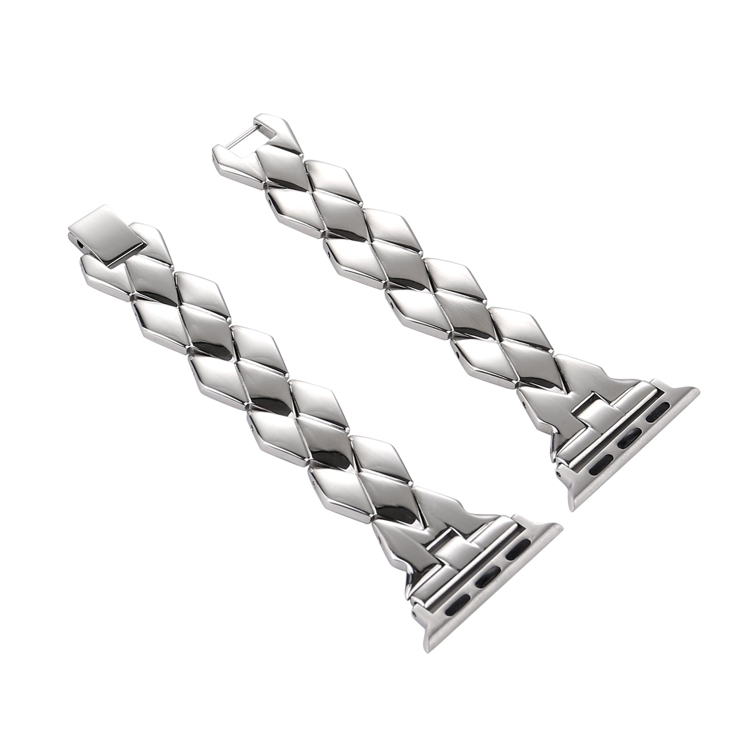 Rhombus Design Stainless Steel Watch Strap for Apple Watch Series 8 7 41mm / SE / SE(2022) / Series 6 5 4 40mm / Series 3 2 1 38mm - Silver