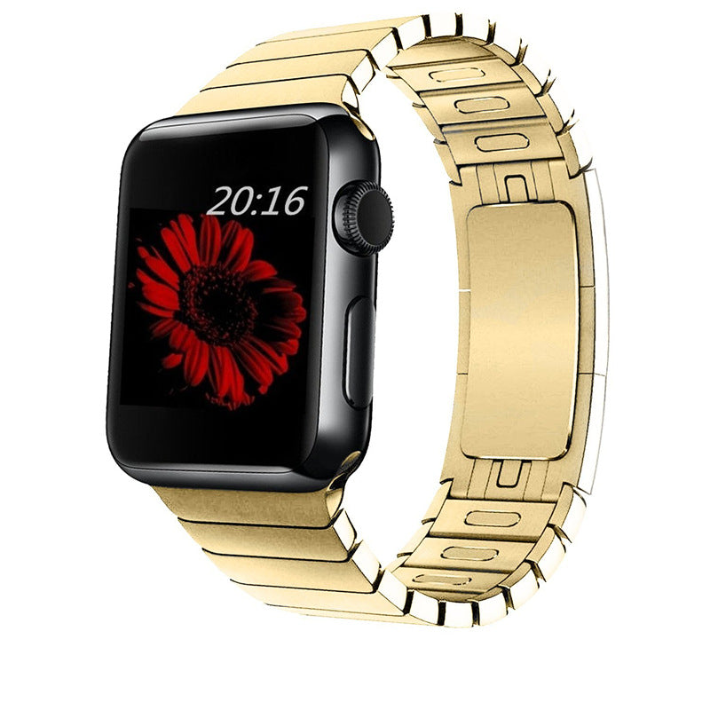 For Apple Watch Ultra 49mm / 8 / 7 45mm / Series 6 / SE / SE (2022) / 5 / 4 44mm / 3 / 2 / 1 42mm Watchband Stainless Steel Watch Strap - Gold