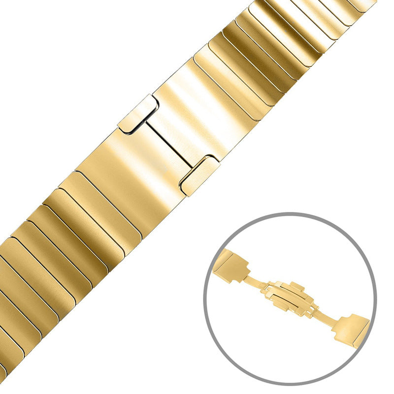 For Apple Watch Ultra 49mm / 8 / 7 45mm / Series 6 / SE / SE (2022) / 5 / 4 44mm / 3 / 2 / 1 42mm Watchband Stainless Steel Watch Strap - Gold