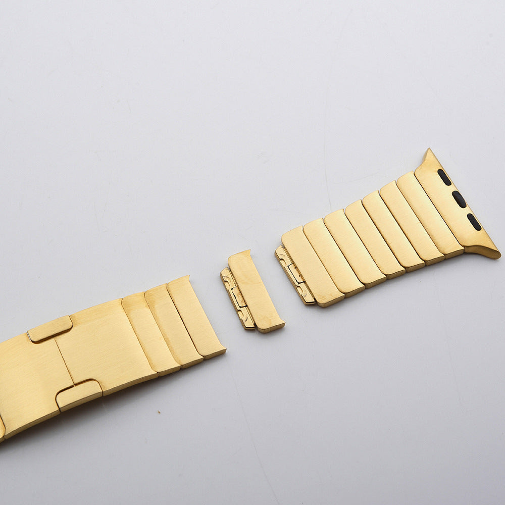 For Apple Watch Ultra 49mm / 8 / 7 45mm / Series 6 / SE / SE (2022) / 5 / 4 44mm / 3 / 2 / 1 42mm Watchband Stainless Steel Watch Strap - Gold