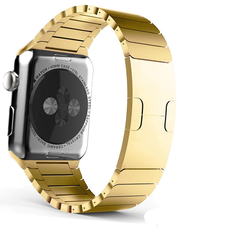 For Apple Watch Ultra 49mm / 8 / 7 45mm / Series 6 / SE / SE (2022) / 5 / 4 44mm / 3 / 2 / 1 42mm Watchband Stainless Steel Watch Strap - Gold