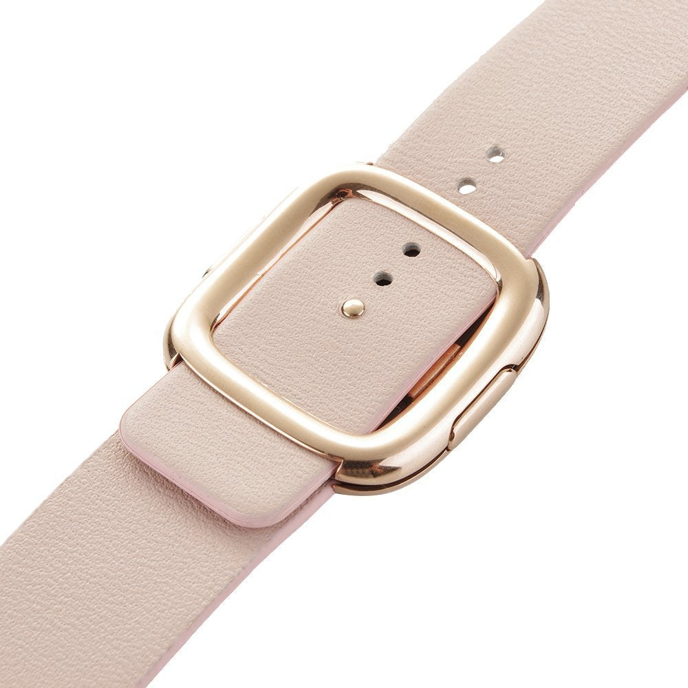 for Apple Watch Series 8 45mm / Ultra 49mm / 7 45mm / Series 6 / SE / SE (2022) / 5 / 4 44mm / Series 3 2 1 42mm Modern Genuine Leather Watch Strap with Magnetic Buckle - Pink
