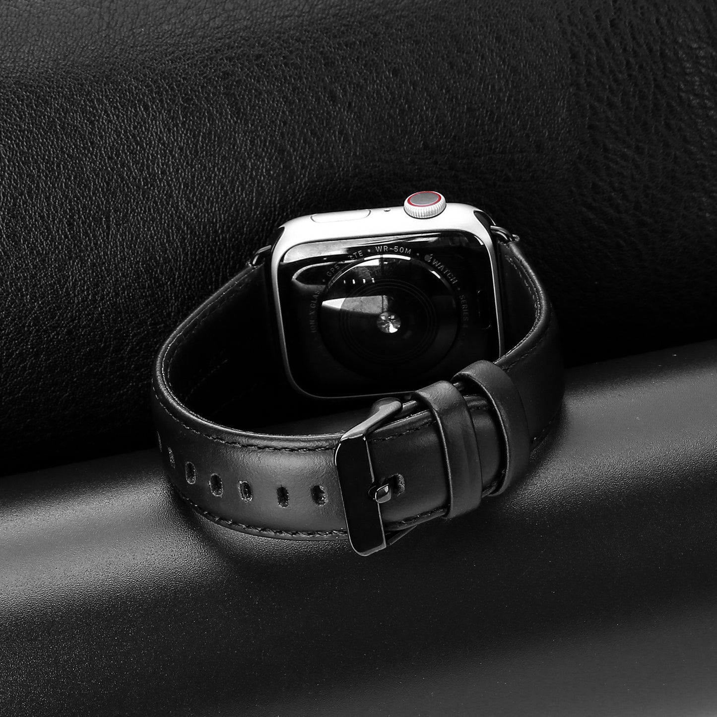 DUX DUCIS Business Genuine Leather Watch Band for Apple Watch Series 8 7 41mm / Series 6 SE / SE(2022) 5 4 40mm / Series 3 2 1 38mm - Black