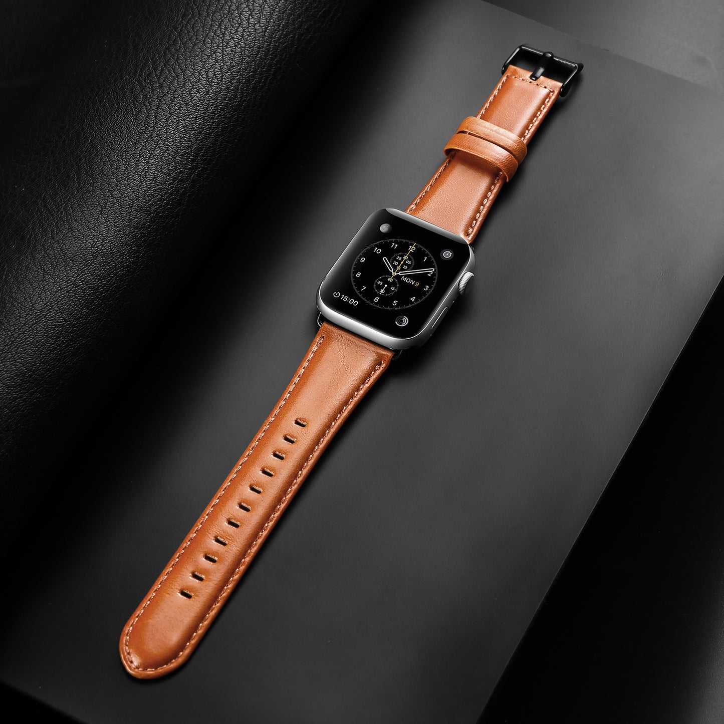 DUX DUCIS Business Genuine Leather Watch Band for Apple Watch Series 8 7 41mm / Series 6 SE / SE(2022) 5 4 40mm / Series 3 2 1 38mm - Brown