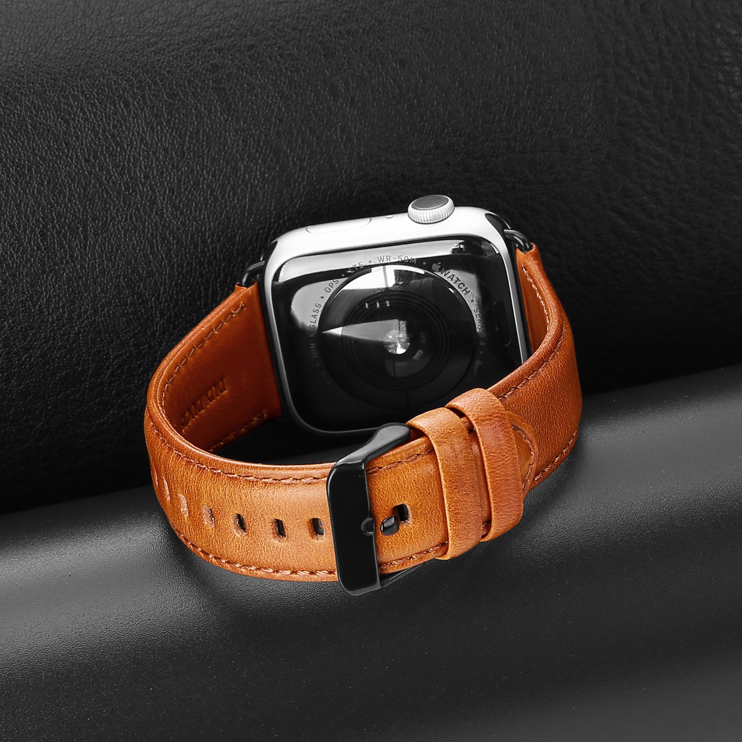 DUX DUCIS Business Genuine Leather Watch Band for Apple Watch Series 8 7 41mm / Series 6 SE / SE(2022) 5 4 40mm / Series 3 2 1 38mm - Brown