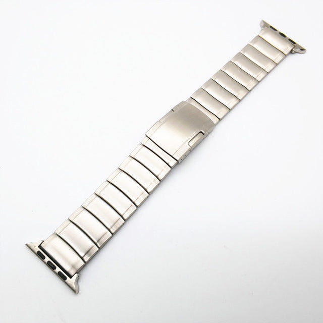 One Bead Stainless Steel Watch Strap with Buckle for Apple Watch Series 8 7 41mm / Series 6 SE / SE(2022) 5 4 40mm / Series 3 2 1 38mm - Silver