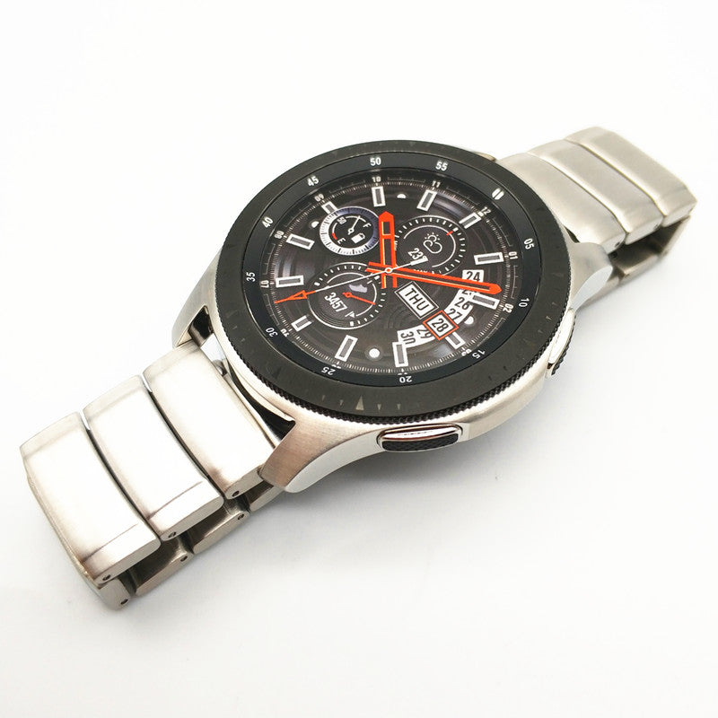 22mm Stainless Steel Watch Strap with Folding Clasp for Samsung Galaxy Watch 46mm/Gear S3 Frontier/S3 Classic - Silver