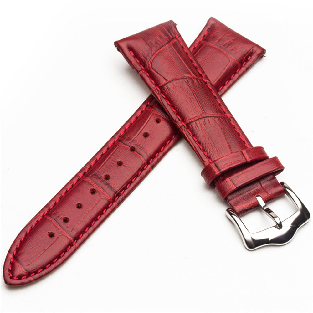 22mm Genuine Leather Watch Band for Huawei Watch 2 Pro / GT Porsche Design - Red