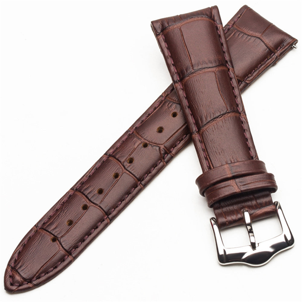 QIALINO 22mm Genuine Leather Watch Band for Huawei Watch 2 Pro / GT Porsche Design - Brown