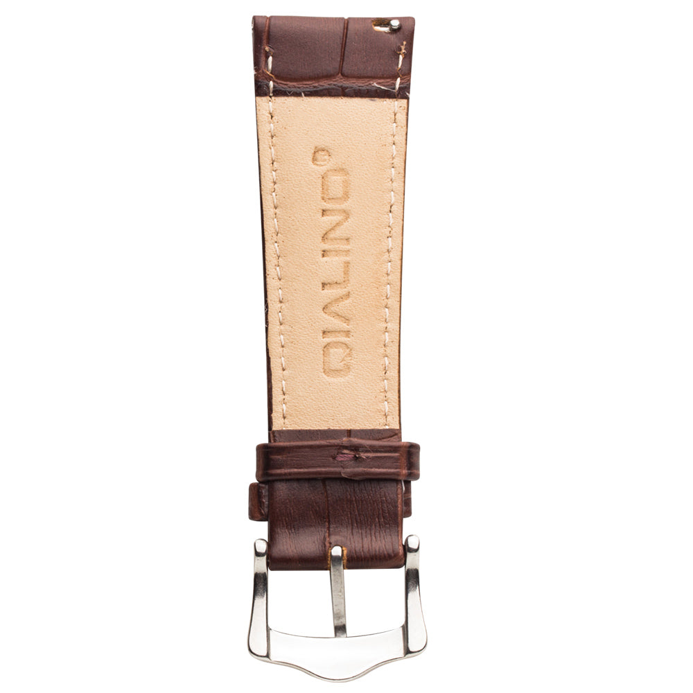 QIALINO 22mm Genuine Leather Watch Band for Huawei Watch 2 Pro / GT Porsche Design - Brown