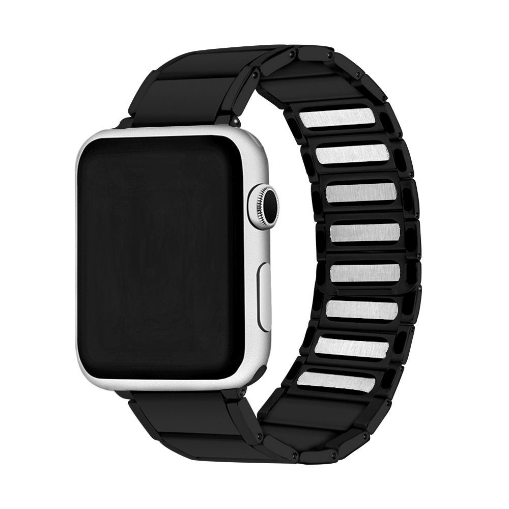 Magnetic Stainless Steel Watch Band for Apple Watch Series 8 45mm / Ultra 49mm / 7 45mm / Series 3 2 1 42mm / Series 6 SE / SE (2022) 5 4 44mm - Black