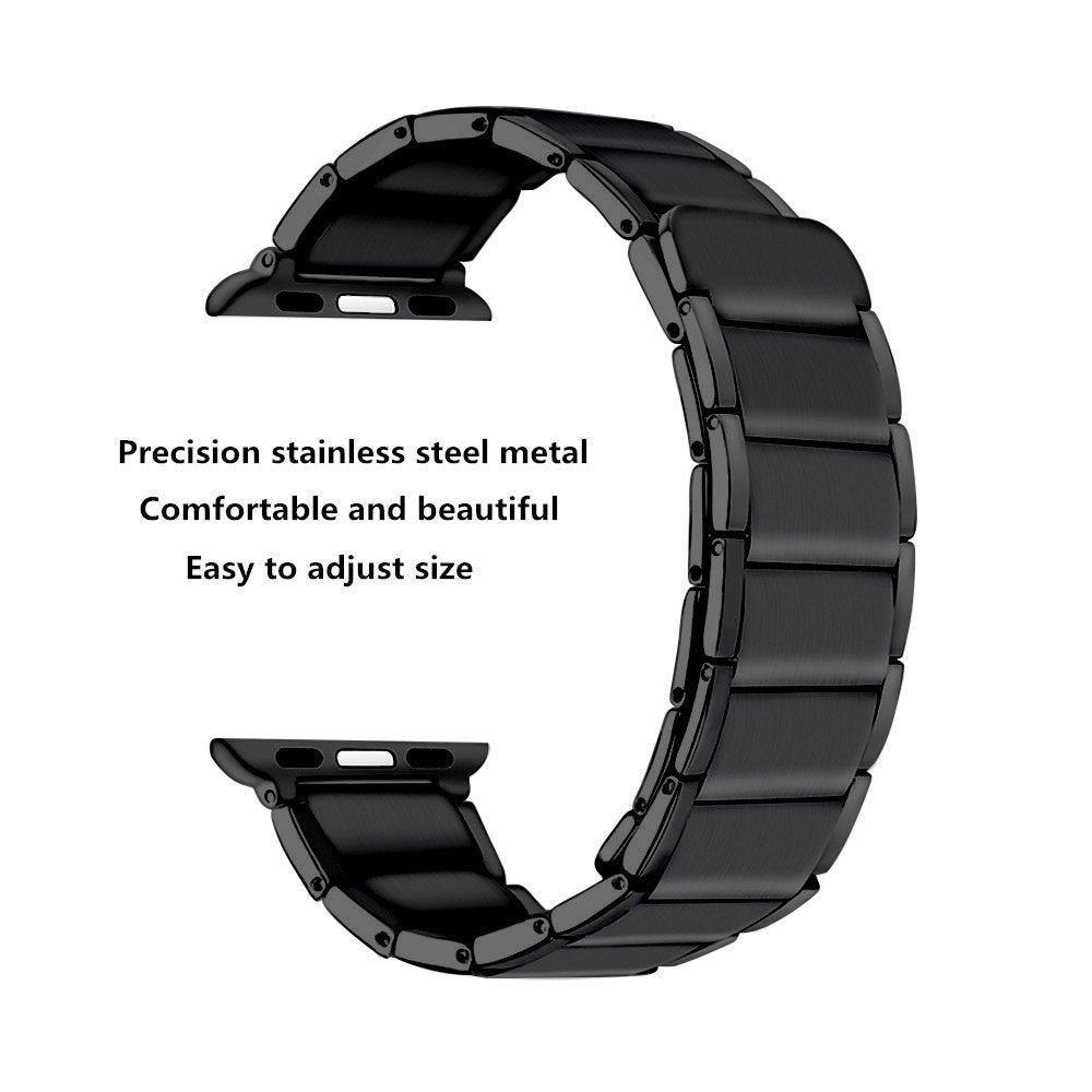 Magnetic Stainless Steel Watch Band for Apple Watch Series 8 45mm / Ultra 49mm / 7 45mm / Series 3 2 1 42mm / Series 6 SE / SE (2022) 5 4 44mm - Black
