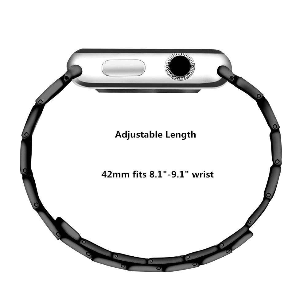 Magnetic Stainless Steel Watch Band for Apple Watch Series 8 45mm / Ultra 49mm / 7 45mm / Series 3 2 1 42mm / Series 6 SE / SE (2022) 5 4 44mm - Black