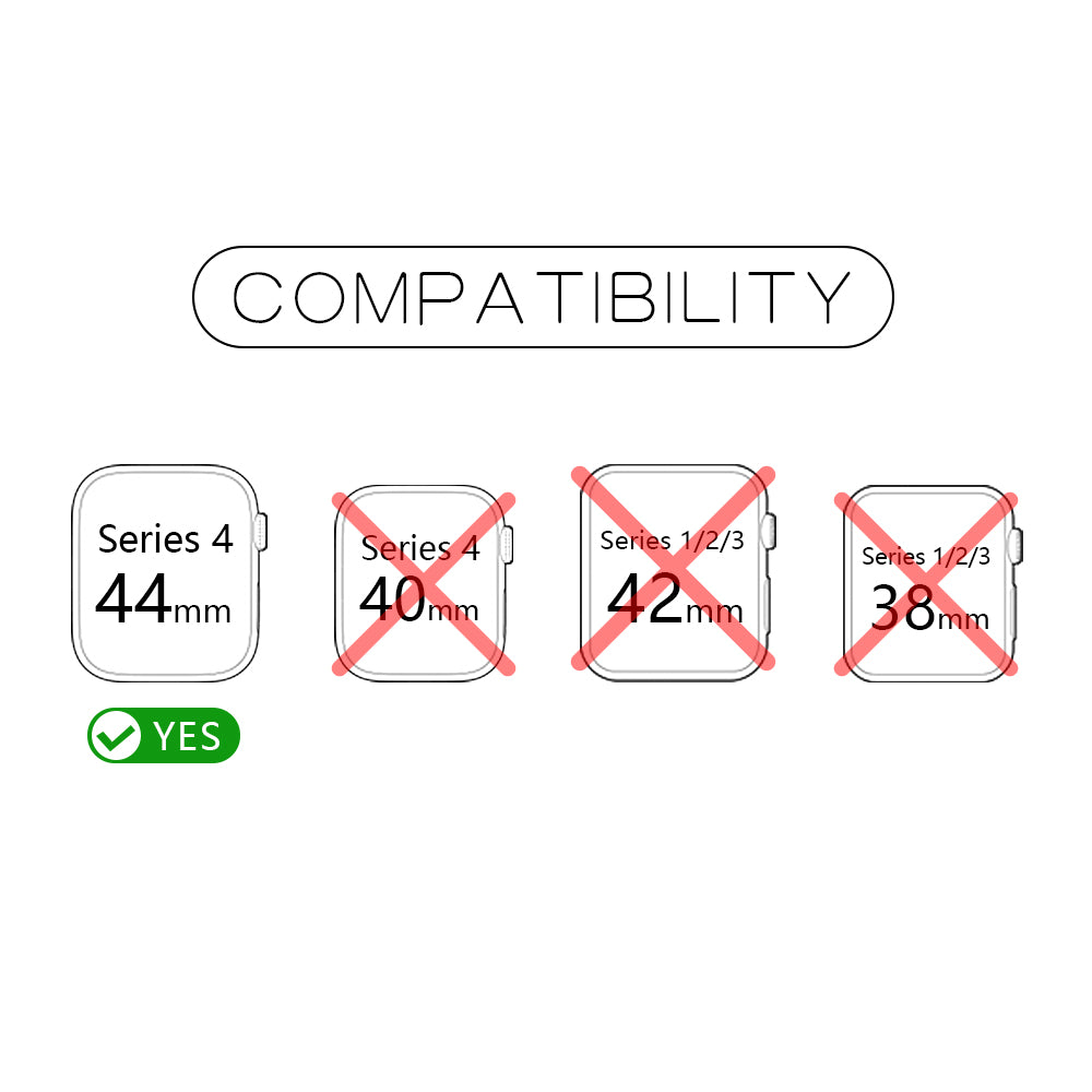 Dectachable Silicone Smart Watch Replacement Strap for Apple Watch Series SE / SE (2022) 44m / Series 6 / 5 / 4 44mm - Black