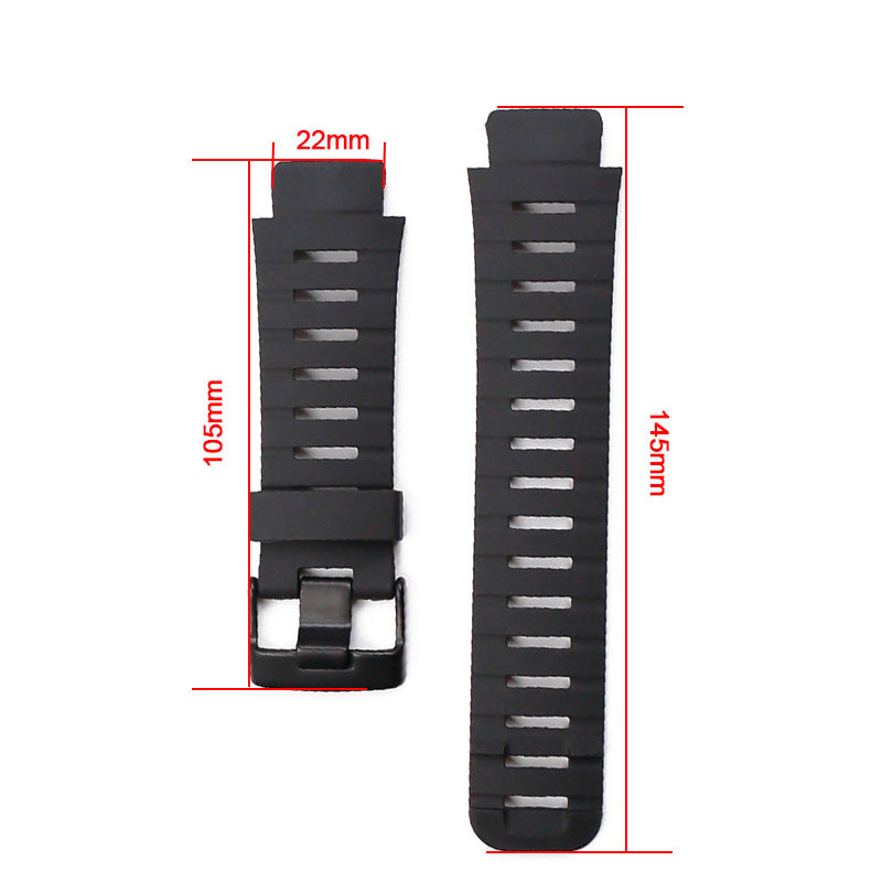 Silicone Wrist Strap Smart Watch Band Replacement for SUUNTO X-LANDER - Black