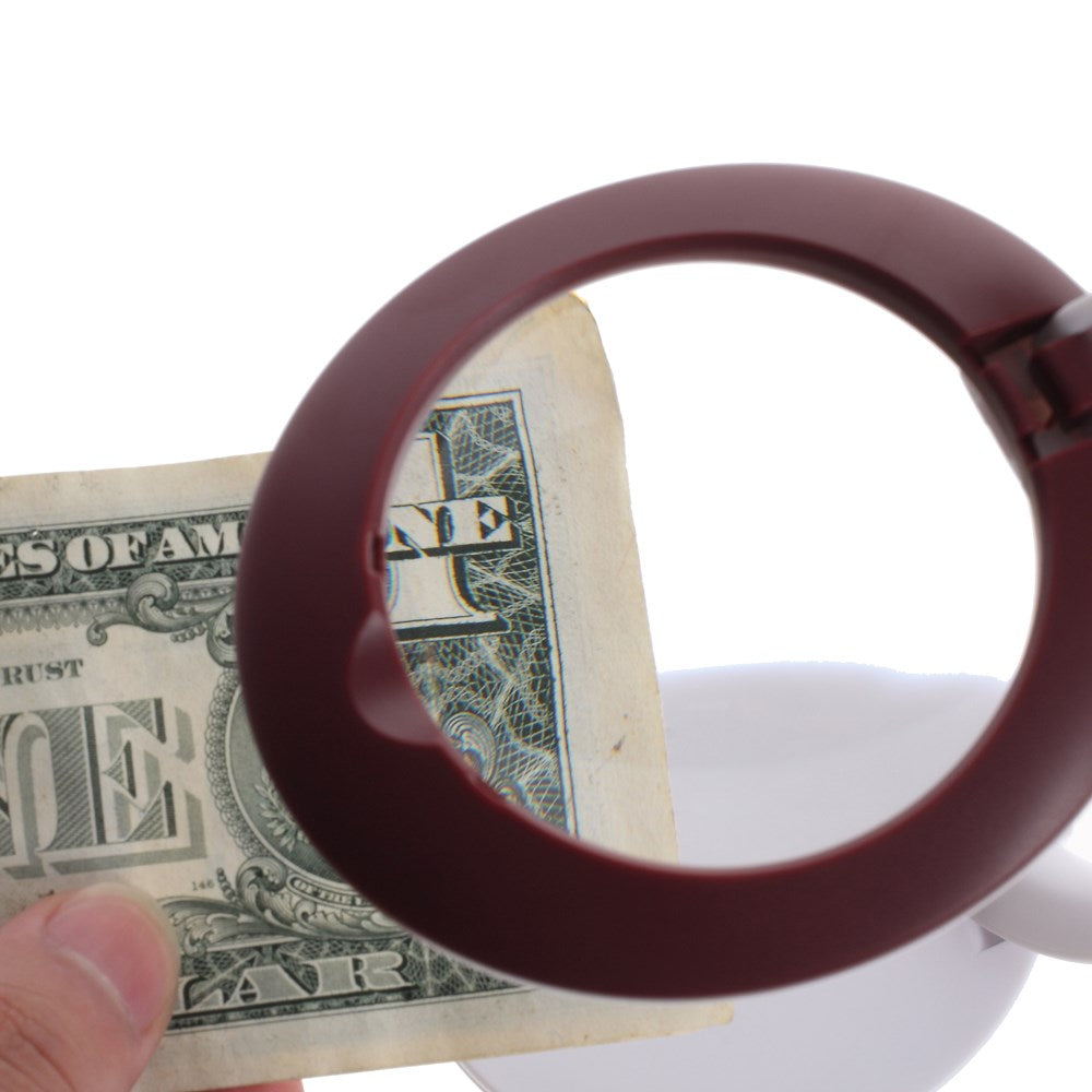 Professional 14D(4.5X) Magic Magnifier with 3 Ultra Bright LEDs - White/Red