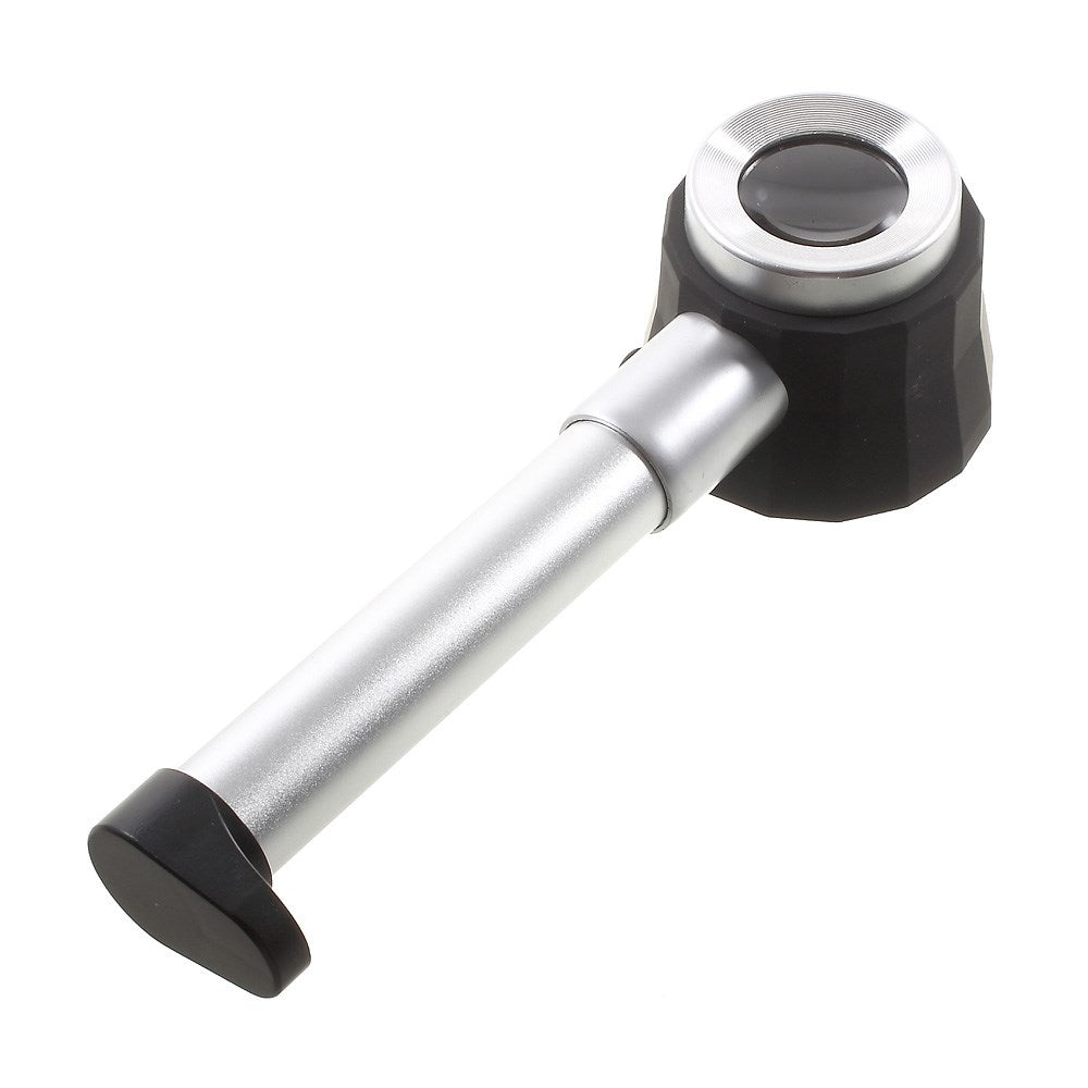10X Optical Glass LED Lighted Handheld Magnifier Loupe with Measure Scale