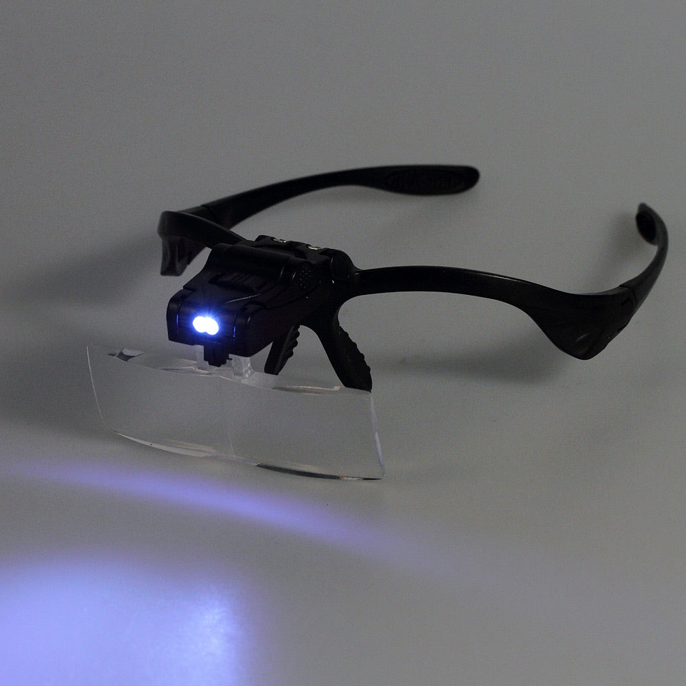 9892B Magnifying Glasses Magnifier with 2 LED Lamps and Headband