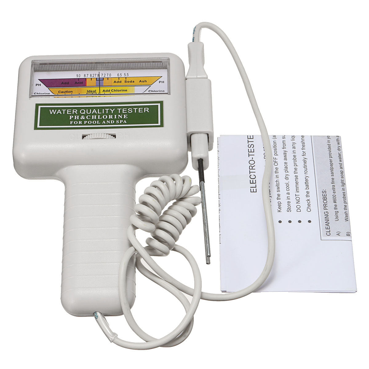 PC101 PH Meter Water Quality PH CL2 Chlorine Tester Level Meter for Swimming Pool
