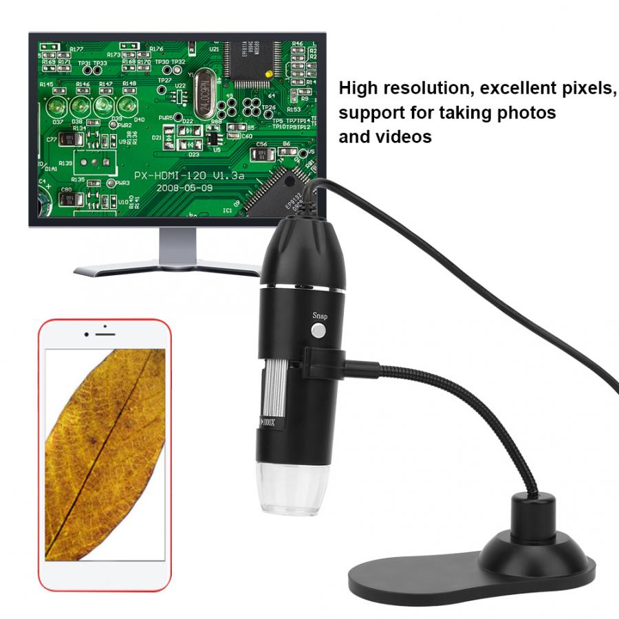 50X-1000X LED Digital USB Endoscope Camera Electronic Stereo Tweezers Microscope Magnifier