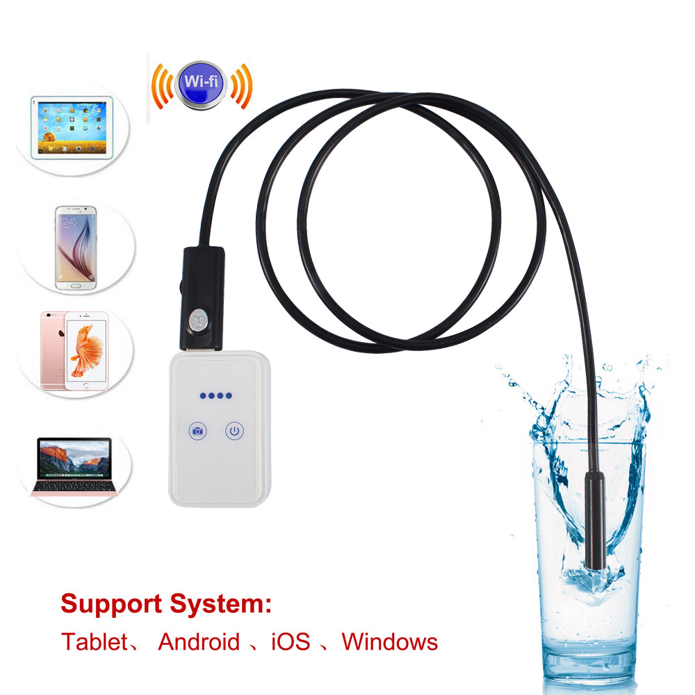 WiFi Connection 2M Cable 6-LED 8.5mm HD Lens USB Endoscope Inspection Tube Camera for iOS Android Windows