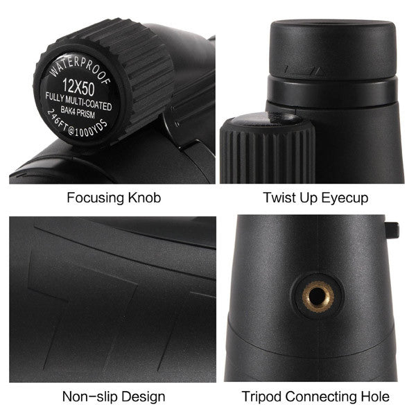 EYESKEY EK8572 15x50 Waterproof Monocular Side Hand Strap Night Vision Telescope Mobile Telescope