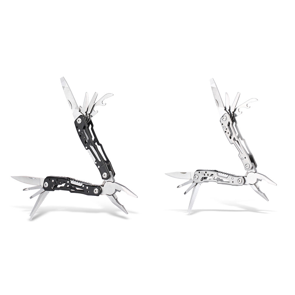 Stainless Steel Folding Multifunctional Pliers with Knife File - Black