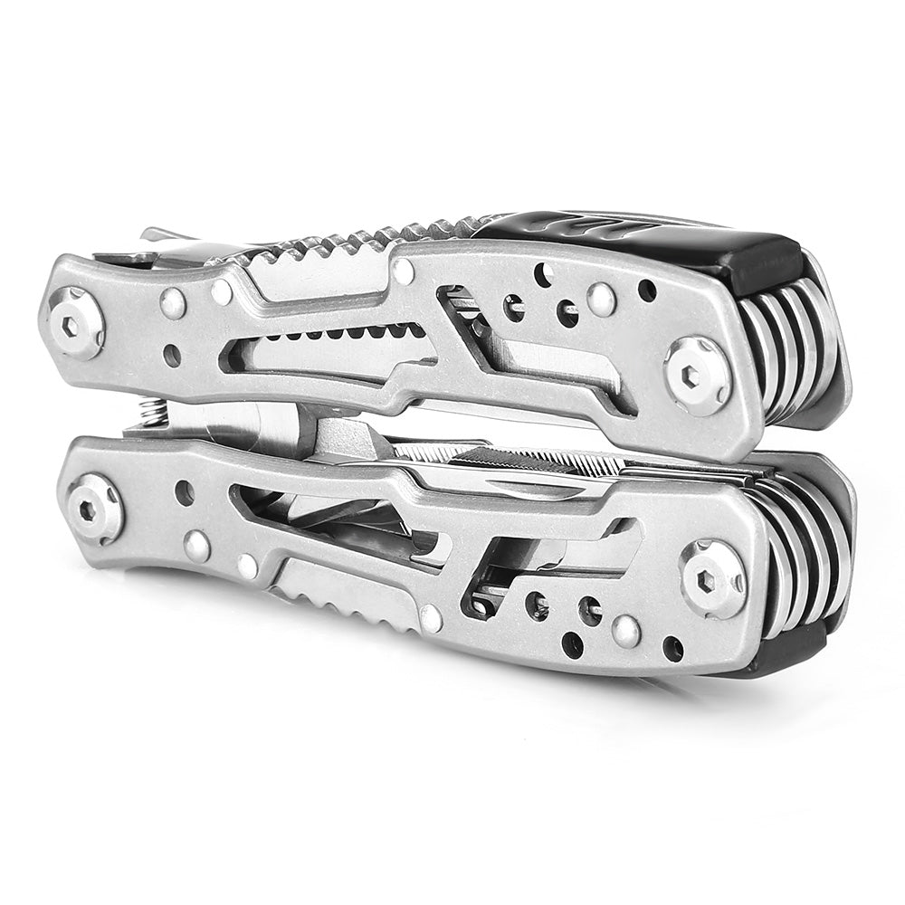 Multifunctional Stainless Steel Folding Pliers with Knife File - Silver Color