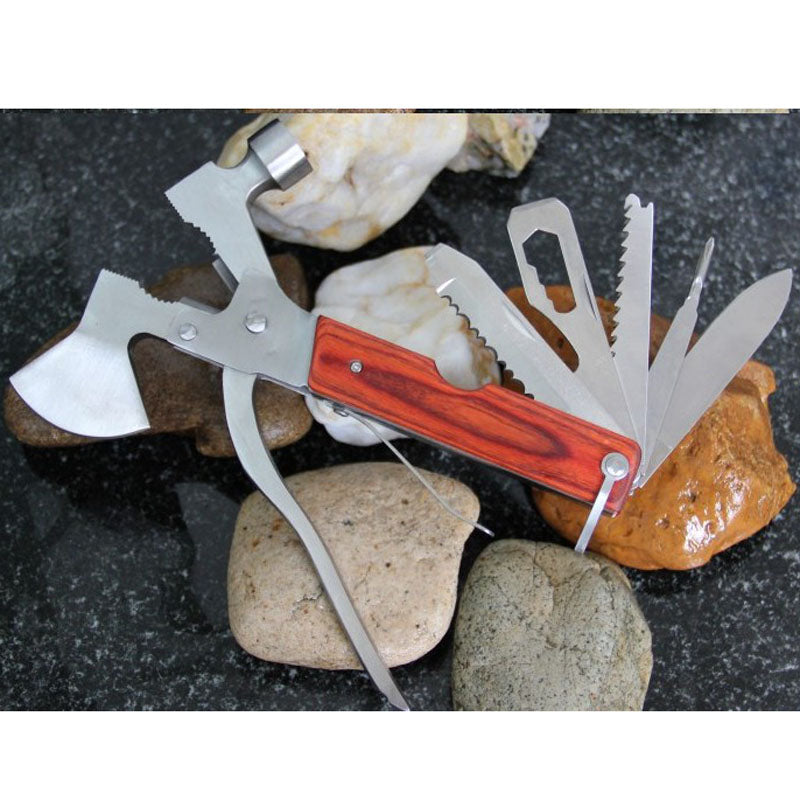 Aotu AT7577 Portable Multi-functional Ax Hammer Knife Cutter Plier with Bottle Opener Multi-tools