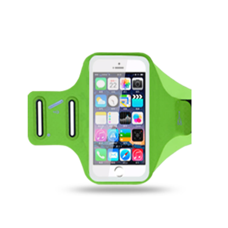 6.2 inch Smartphones Sports Chinlon Lycra Armband Punch Case for Running Fitness and Cycling, Phone Compartment Size: 8 x 16.5cm - Green