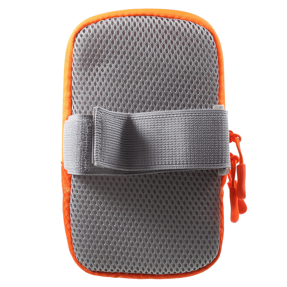 Outdoors Sports Camouflage Pattern Armband Large Capacity Zipper Bag with Earphone Hole for iPhone 8 Plus/7 Plus etc. - Rose