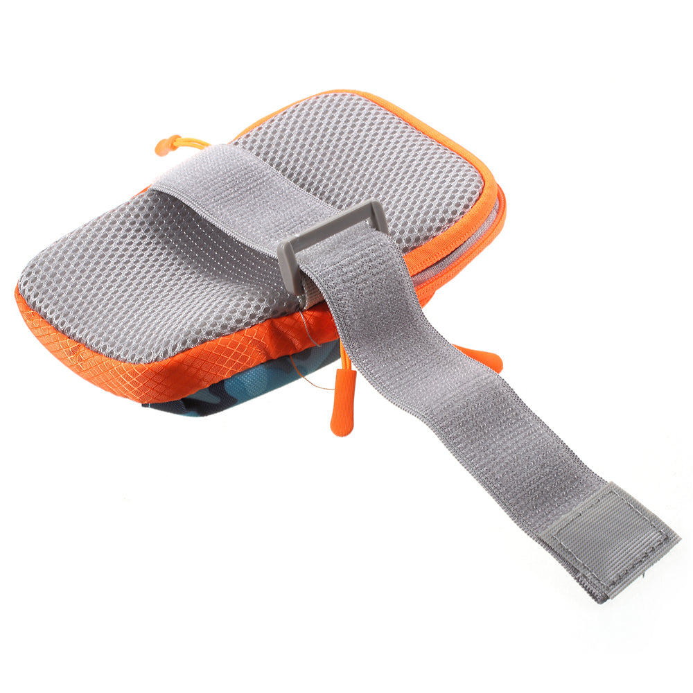 High Quality Fabric Camouflage Pattern Sports Armband Phone Bag with Headphone Hole for iPhone 8 Plus/7 Plus etc. - Blue