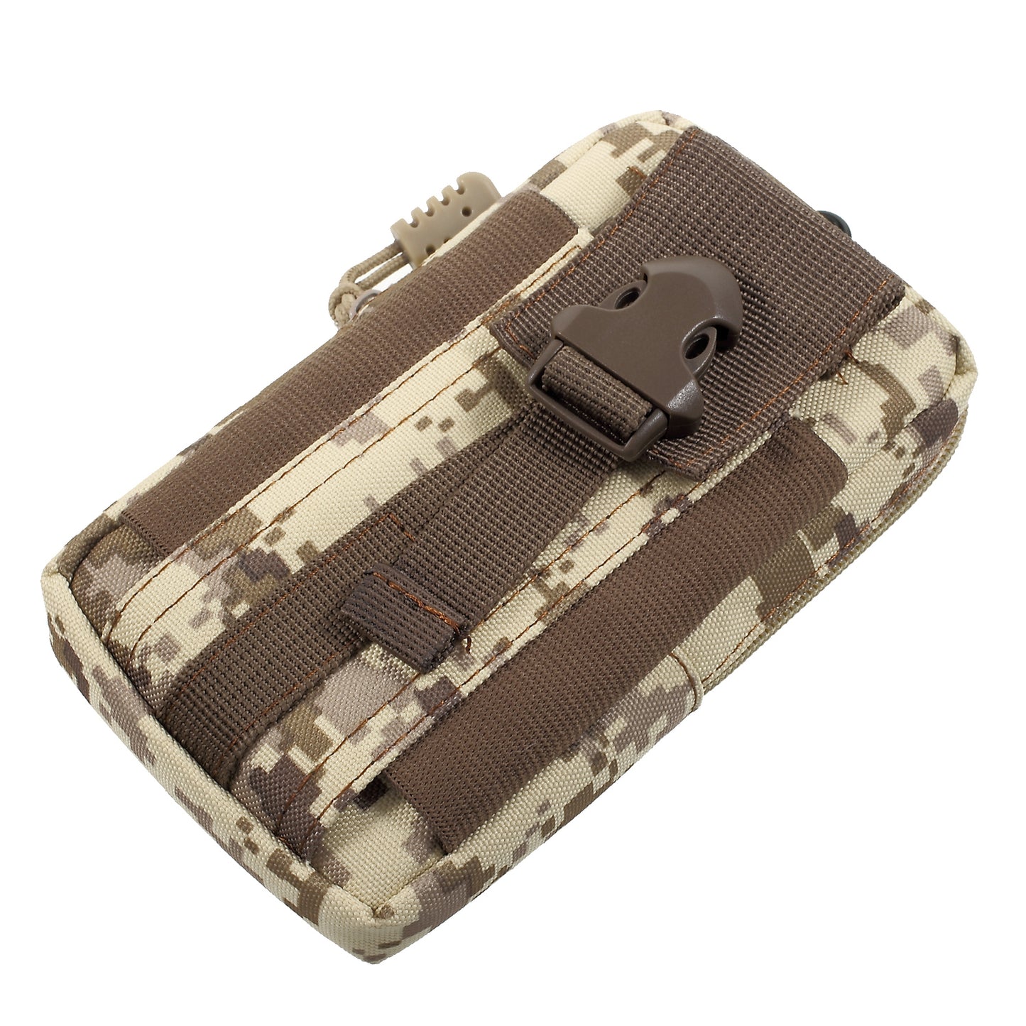 Utility Gadget Bag Waist Pack EDC with Cell Phone Holster - Brown Camouflage