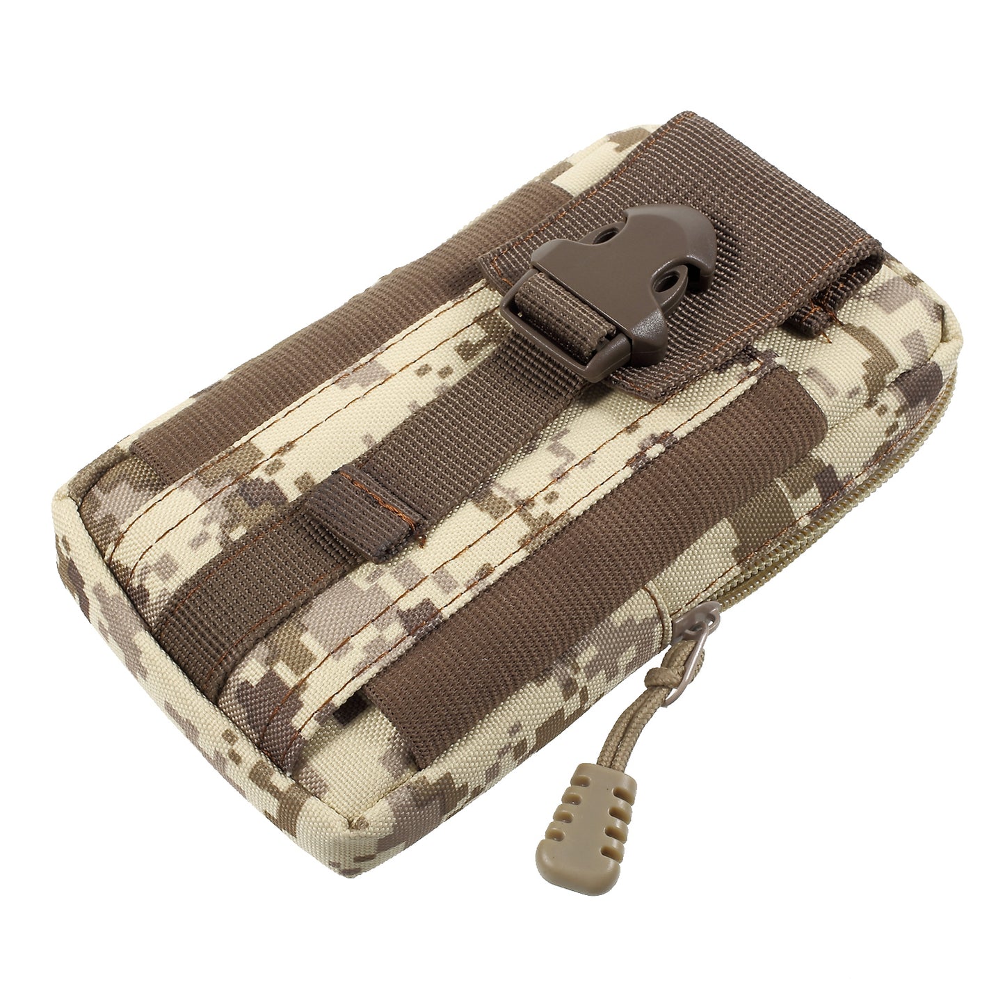 Utility Gadget Bag Waist Pack EDC with Cell Phone Holster - Brown Camouflage