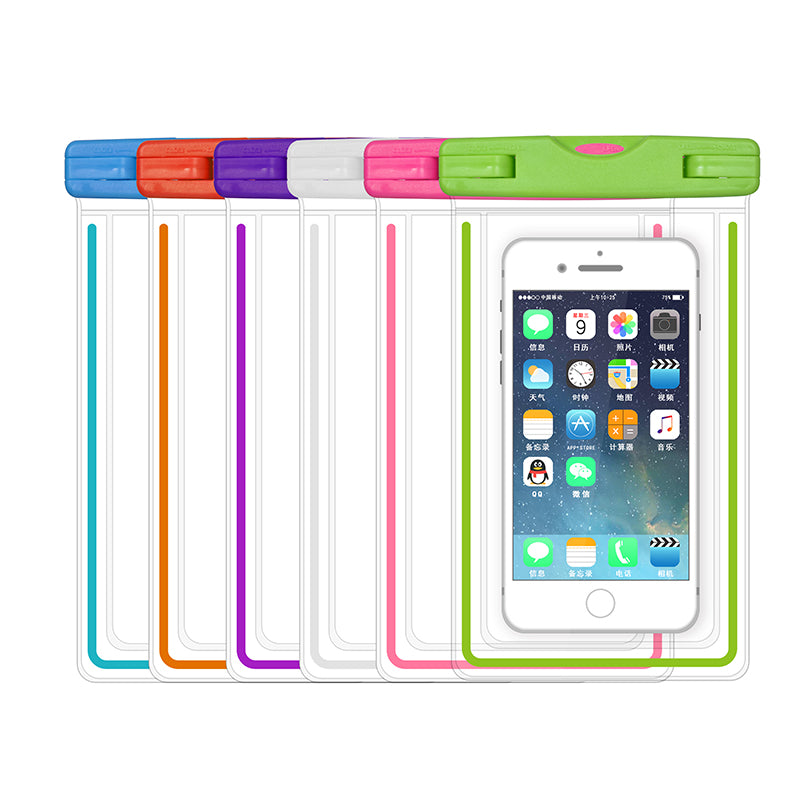 ETS-003 Noctilucent Waterproof Bag Cover with Strap for iPhone 7 Plus - Pink